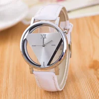 Simple Casual Design INS Women Watch Personalized Double-sided  Hollow Trendy Triangle Quartz Wristwatch Female Clock Gifts 1