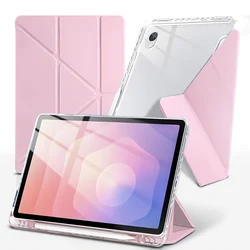Foldable Clear Acrylic Tablet Case - Durable and Stylish Protective Cover - Tab A11 Plus 11 2025 (Pink 02)