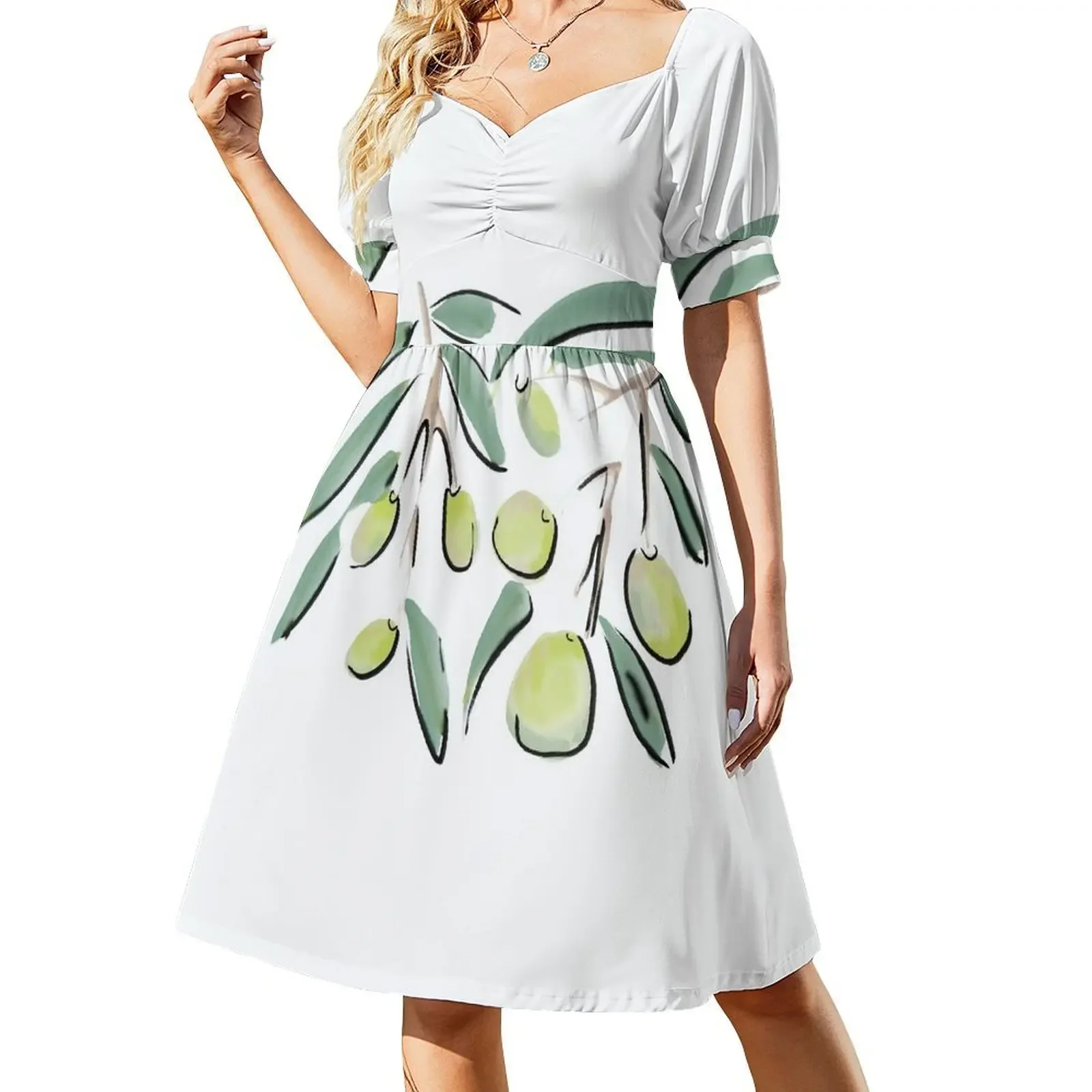 Vestido sin mangas de aceitunas Vestidos de verano para mujer Ropa estética Vestido de fiesta de noche elegante Vestidos de celebridades de lujo Vestido