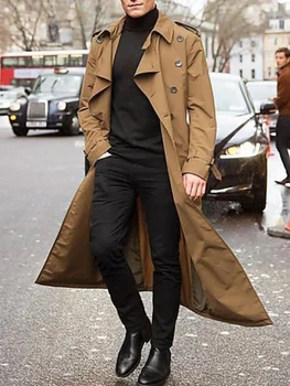 Men’s Overlong Streetwear Trench Coat 1
