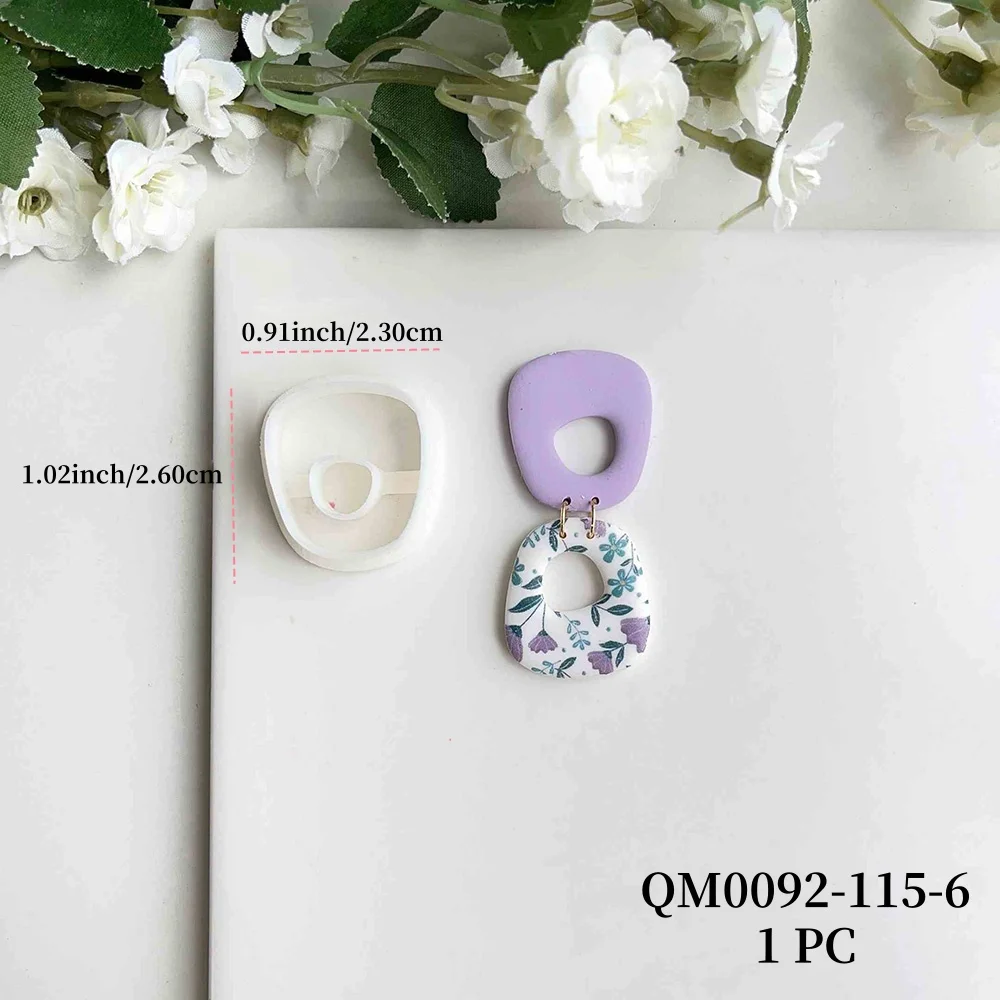Unregelmäßige Geometrie Polymer Clay Form Bogenförmige handgemachte weiche Ton Ohrring Schmuck Schneidwerkzeuge – Detail 7
