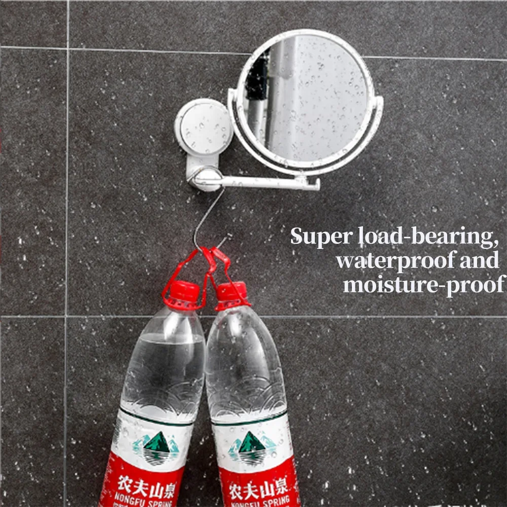 Plastic Wall Hang Round Folding Bath Accessories Vanity Mirror Bath Mirrors Shave Mirrors Makeup Supplies 3