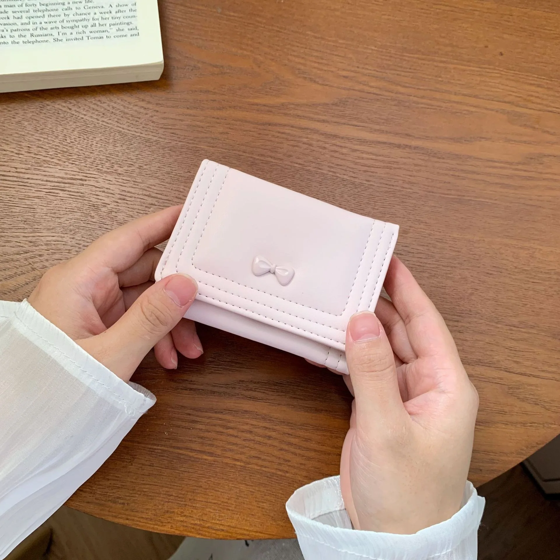 Cute Bow Women's Wallet Short Zipper Student Card Holder Key ID Bank Storage Bags Money Bag Coin Purse For Girls Gifts 2025