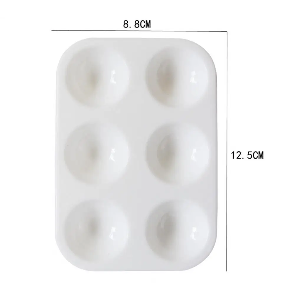 10Pcs White Plastic Paint Tray Palettes 6 Holes Thickened Art Classes DIY Crafts Watercolor Palette School Art Paint Tray