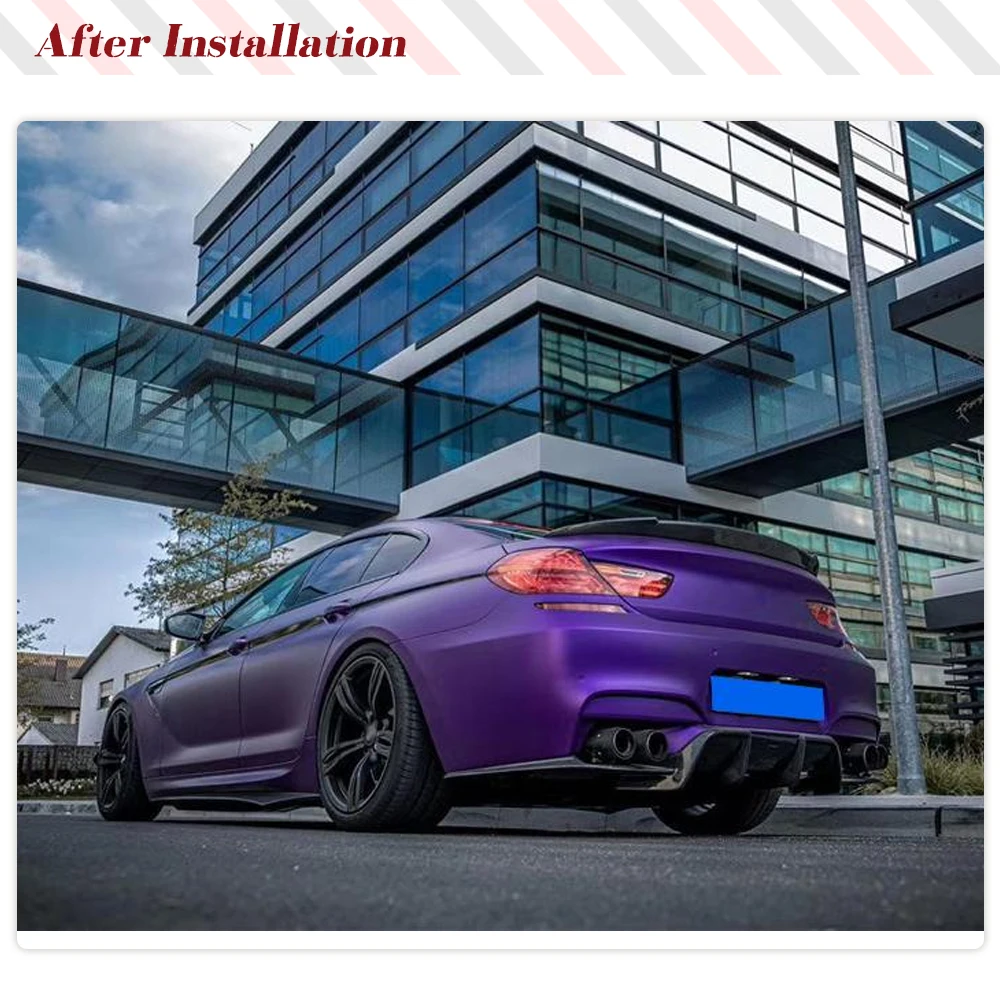 카본 파이버 자동차 리어 디퓨저 BMW 6 시리즈 F06 F12 F13 M6 2013-2018 리어 범퍼 립 레이싱 스포일러 바디 키트 FRP 호환