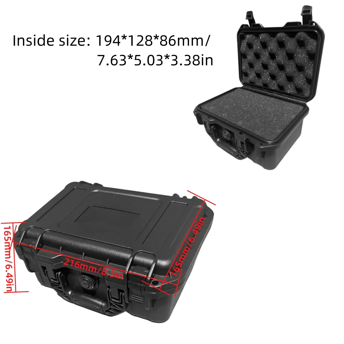 1 Stück wasserdichter, robuster Schutz-Werkzeugkasten mit vorgeschnittenen Schwammeinsätzen, stoßfester Aufbewahrungskoffer für Geräte für Werkzeuge und Kameras