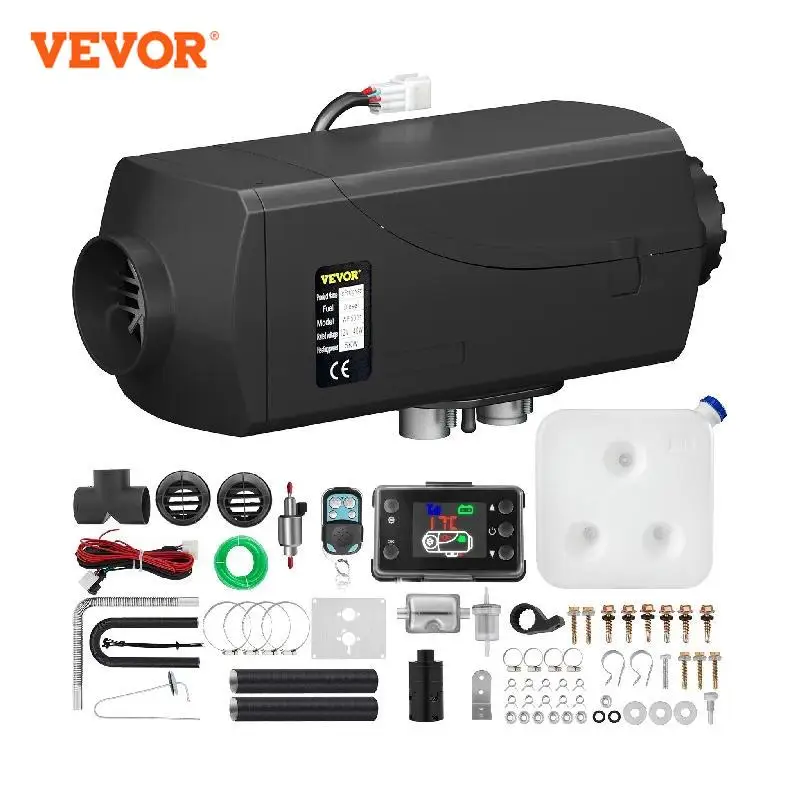 VEVOR 12V 5KW Air Diesel Heater 5KW Diesel Parking Heater LCD Switch Diesel Heater Muffler for RV Motorhome Trailer Trucks Boats