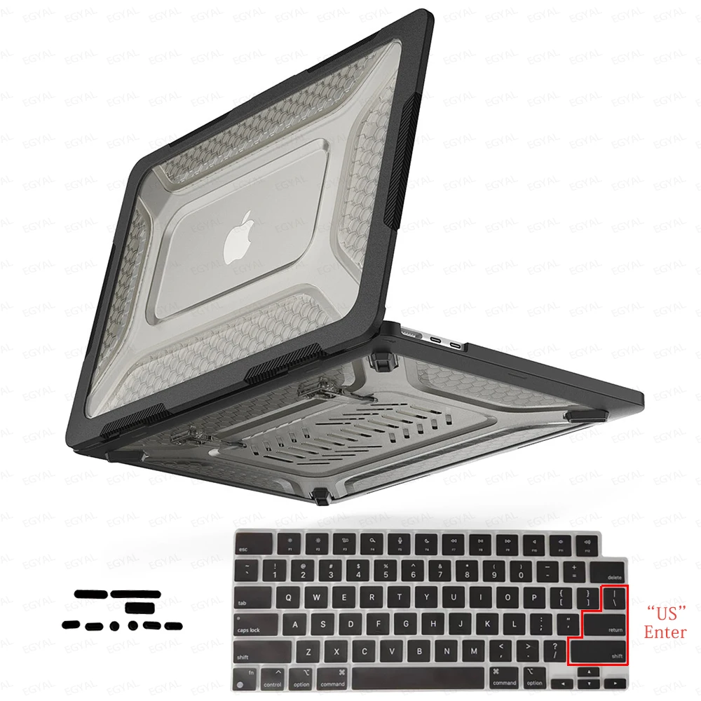 Premium Laptop Case with Dustproof Plug & Keyboard Cover - Elegant Design