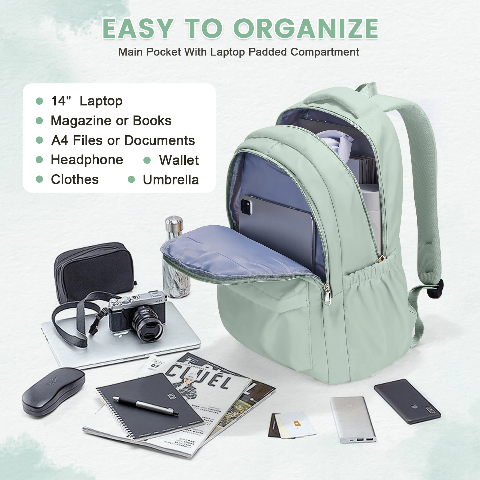 Large Capacity Multi-Functional Laptop Backpack, High Students Schoolbag,Casual University School Backpack for Teens Girls Boys 2