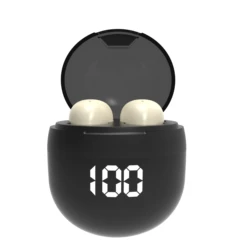Wireless Mini Bluetooth Headphones with Mic, Noise Reduction, and Enhanced Bass (Khaki)