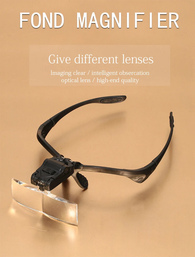 Microblading Tattoo Headband Magnifying Goggles Headlamp For Reading 5