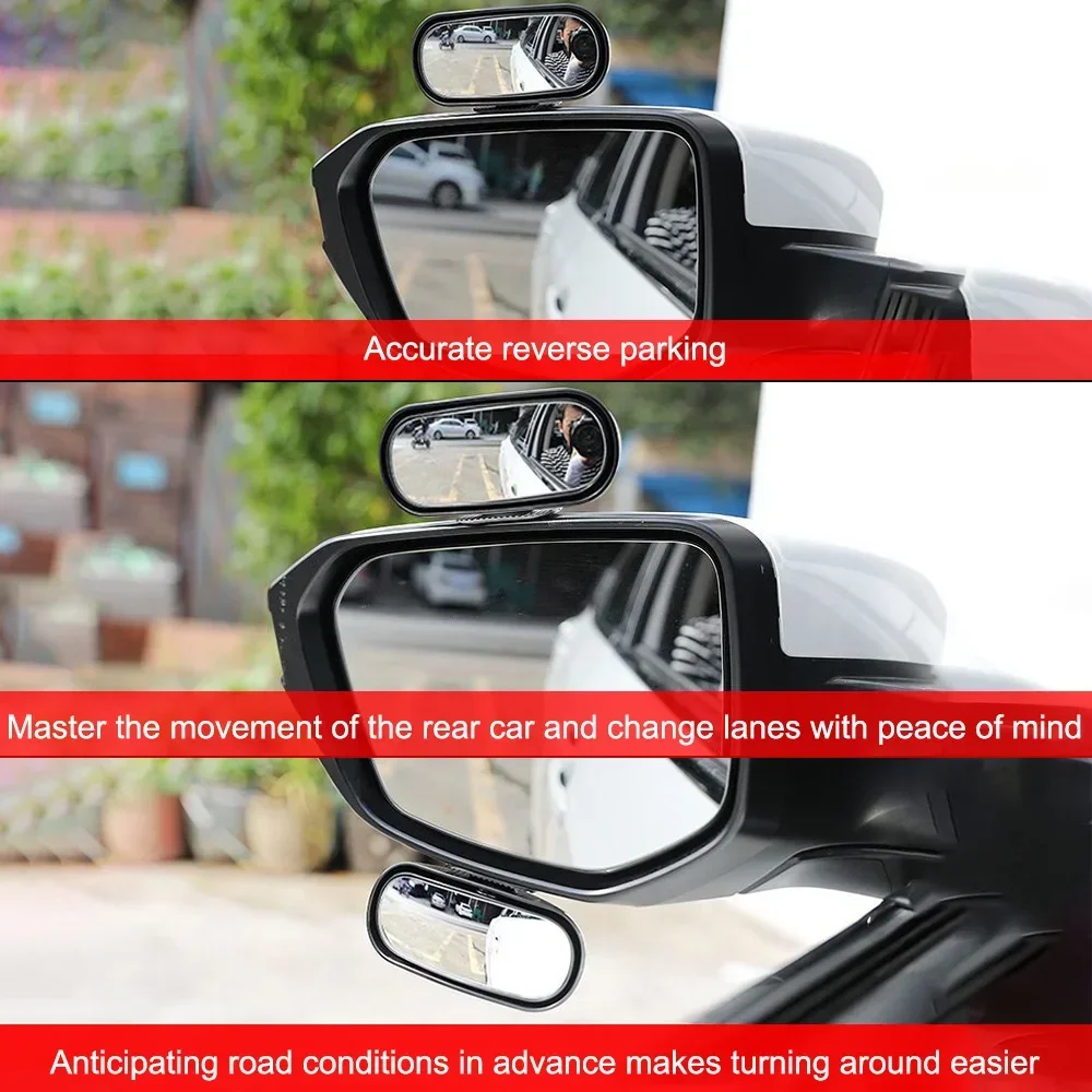 ABS and Glass Car Blind Spot Mirror for Wide Angle View