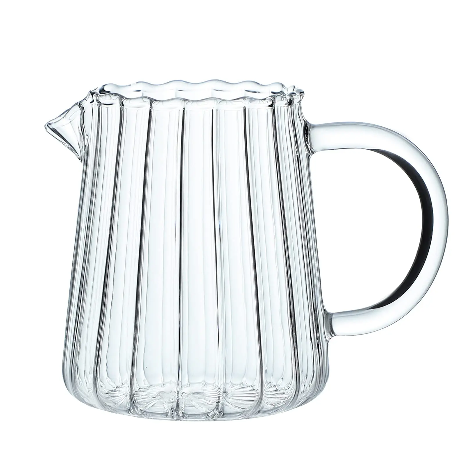Elegante Brocca Da Caffè In Cristallo A Forma Di Onda/Brocca Da Portata/Brocca Per Salsa/Brocca Per Crema Di Latte Per Cucina 8.5 Oz