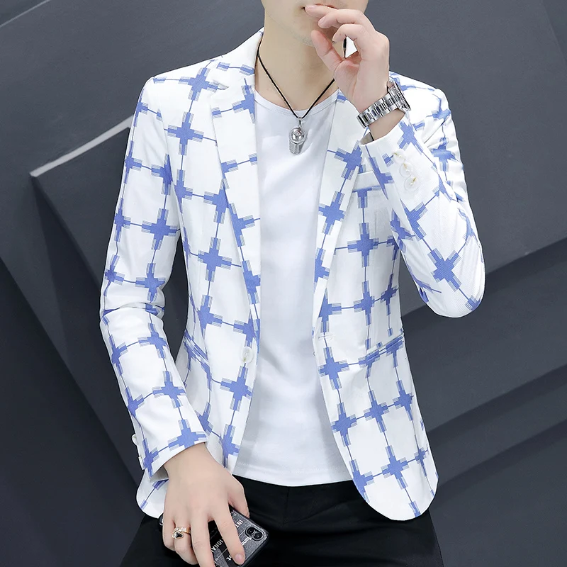 

New Men's Blazer Slim-fit Korean Version Casual Wedding British Style All Match Luxe Handsome Business Fashion Gentleman Suit