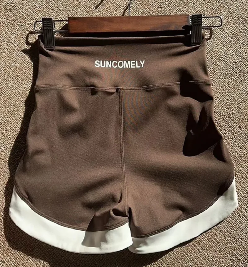 Sports shorts summer seamless mini shark shorts women thin high waist white edge contrast color sexy casual sport short safety shorts