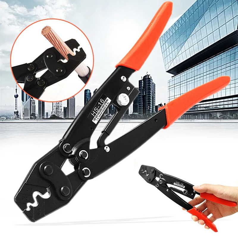 

1.25-16mm2 HS-16 Ratchet Plier Terminal Wire Cable Cutter Crimper Crimping Tool