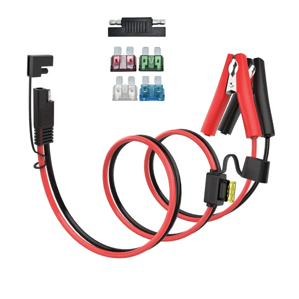 10AWG 3.3FT SAE 커넥터 배터리 악어 클립-SAE 퀵 릴리스 어댑터-악어 클립 퀵 디스커넥트 케이블