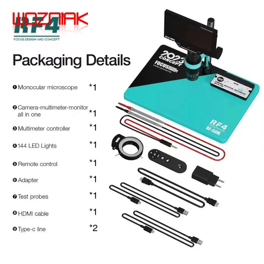 RF4 RF-50M Digital HD Microscope Spot Welding Repair BGA Workbench