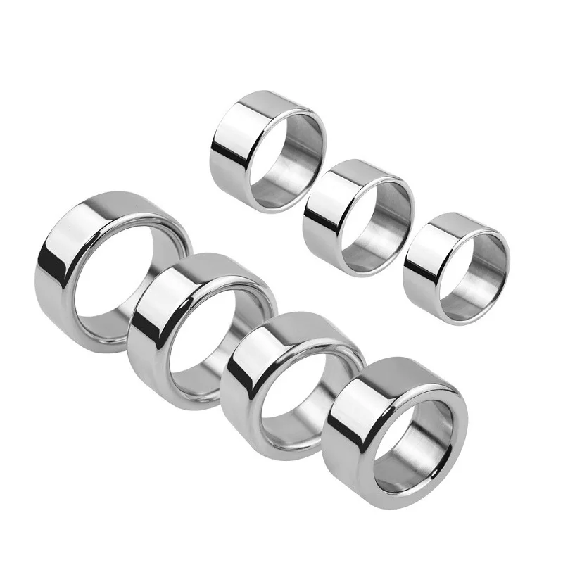 7 Size Small Stainless Steel Metal Lock Set Male Erection Delay Time Ring Bondage Sex Toy For Big Man_voghion.com