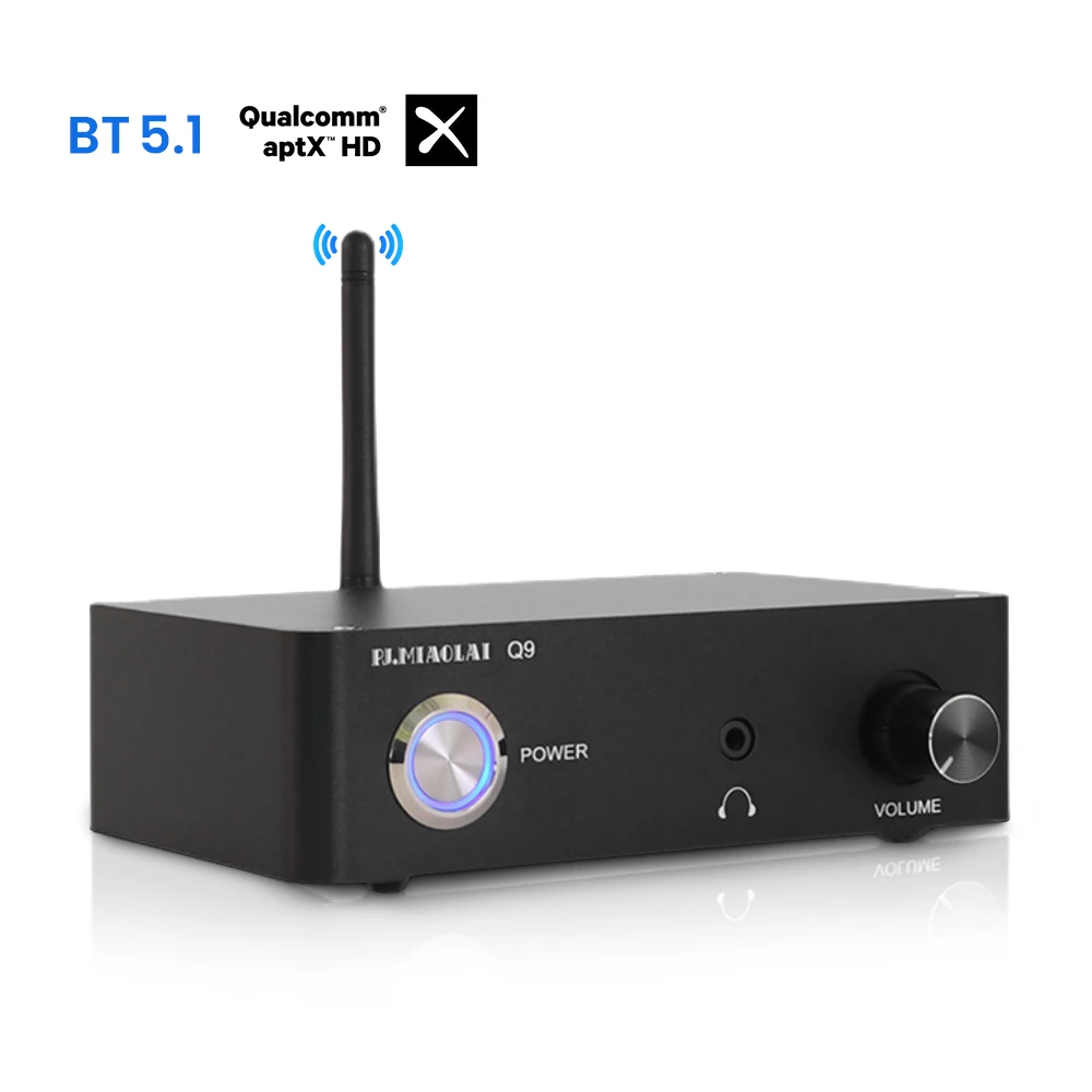 

PJ.MIAOLAI Audio Decoder Q9 Bluetooth 5.1 QCC5125 Audio Receiver Amplifier 1794 Lossless Decoding APTX-HD Headphone Amplifier