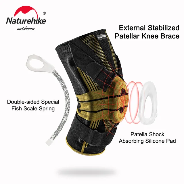 Naturehike 1PCS Patella Knee Brace Protector Silicone Spring Hiking Running Knee Sleeve Support Pad Outdoor Sports Kneepads 2