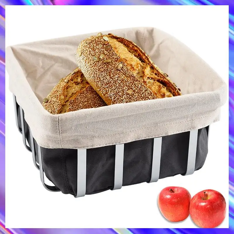 Metal Bread Basket, Bread And Fruit Basket, Basket Brunch, Metal Basket With Removable C Easy To Use