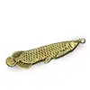 Brass Arowana Pendant Key Buckle Gifts Statuette Carved Handmade Sculptures 5