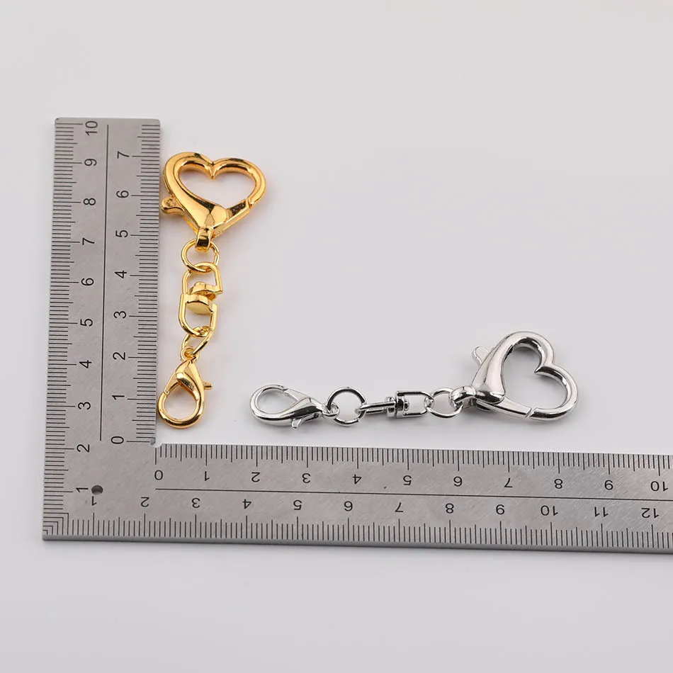 10 Stück Herzförmige Drehbare Federverschlüsse Metall-Schlüsselanhänger-Clips Hängehaken für DIY-Basteleien Schlüsselanhänger-Organizer Schmuckherstellung – Detail 3