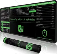 Large Excel Shortcut Mouse Pad Extended Mouse Pad with Stitched Edges Non-Slip Base Keyboard Mats for Desk, 31.5x11.8 1