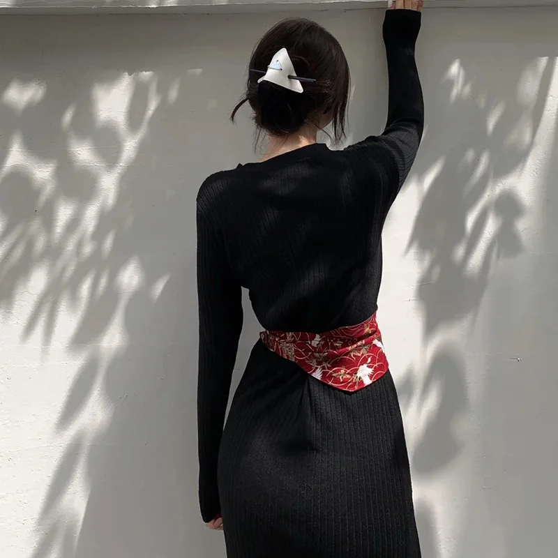 Traditioneller chinesischer Gürtel Hanfu Gürtel Retro japanischer Stil Korsett Taille Obi Kleid Bund Schärpengurte Kimono Gürtel Zubehör – Detail 11