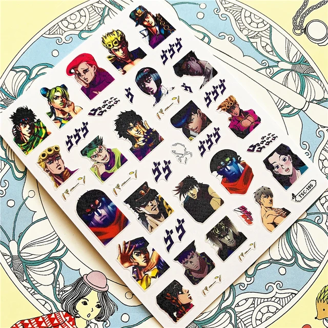 TSC-119 TSC-282 TSC-130  Japanese hot blooded anime 3D Back glue Nail Art Stickers Decals Sliders Nail ornament decoration TSC-195 N