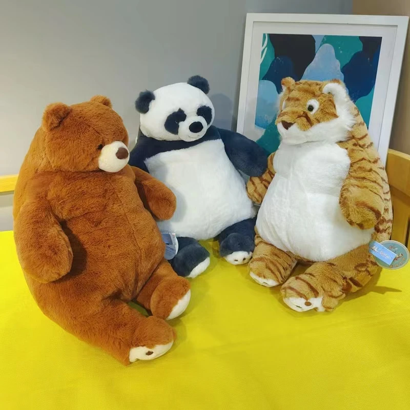 60cm Kawaii Big Panda Plush Toys Pillow Decoration Home LargeTiger Soft Cushioh Really Doll Giant Bear Animal Stuffed Pillow Hug