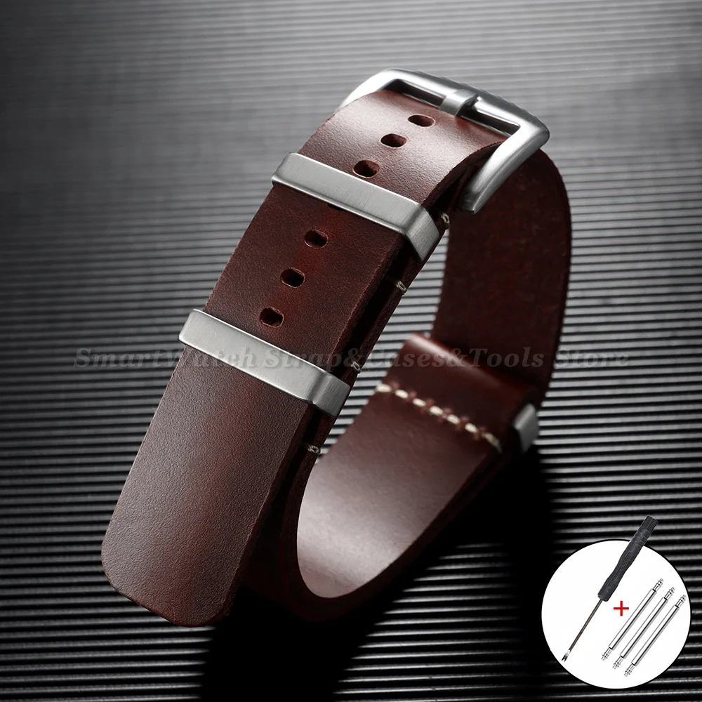 Premium Retro Genuine Leather Watch Strap - Men’s Replacement Wristband