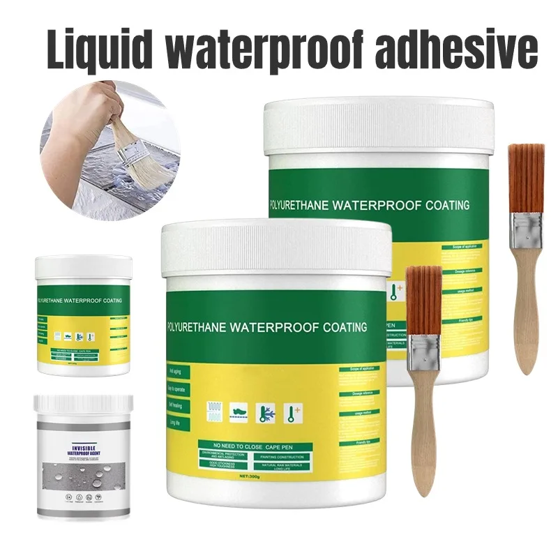 300/500g Waterproof Coating Sealant Agent Transparent Invisible Paste Glue With Brush Adhesive Repair Tools Home Roof Bathroom