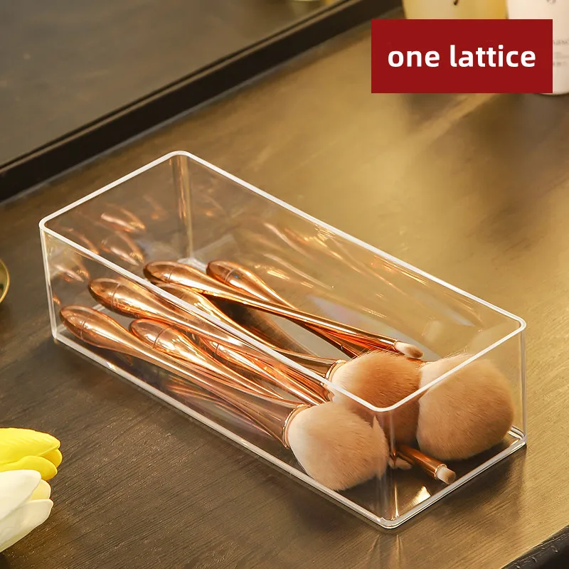 Clear Acrylic Makeup Layered Storage Box Dressing Table Cosmetic Lipstick Finishing Grid Box Desktop Drawer Storage Compartment 6