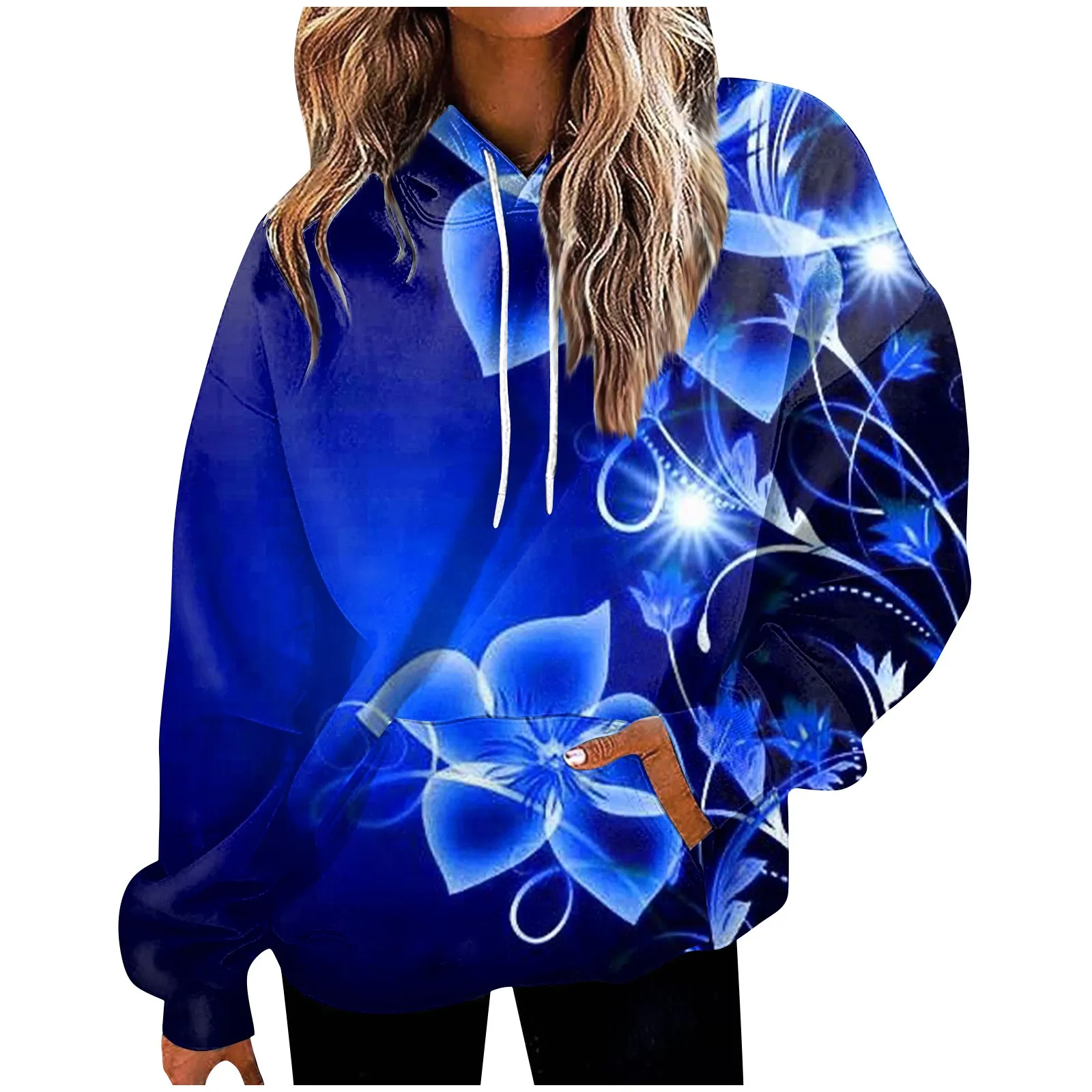 

3d Printed Flower Hoodies For Women High Quality Fashion Loose Hooded Sweatshirt Casual Top Autumn 2023 Trend Pullover Female