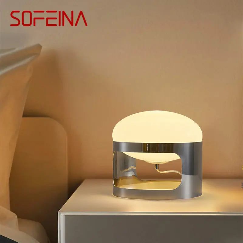 

SOFEINA Nordic Glass Table Lamp LED Creative Simplicity Bedside Desk Light for Home Living Bedroom Decor