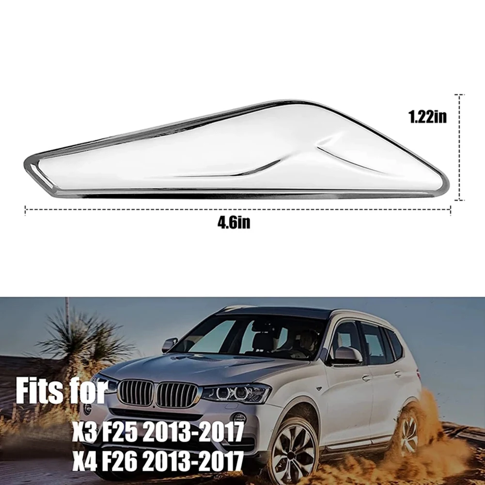 Front Left Side Chrome Fender Trim Finisher Marker Turn Signal Light Lamp Cover Trim for-BMW X3 X4 F25 F26 2013-window door cover trim