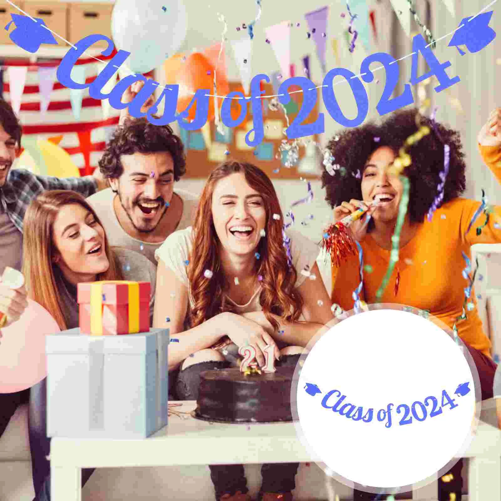 

Party Background Decoration Class Of 2024 Banner The Graduation Paper Bunting Crafted Wall Hanging