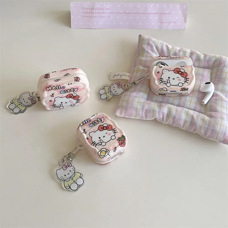 

Hello Kitty For Airpods Pro 2 Case 2022,3D Cartoon Cat For Airpods 3 Case,Soft TPU With Keychain Earphone Cover For Airpods Case