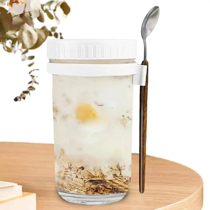 Jars For Overnight Oats Yogurt Parfait Containers With Lids And Spoon