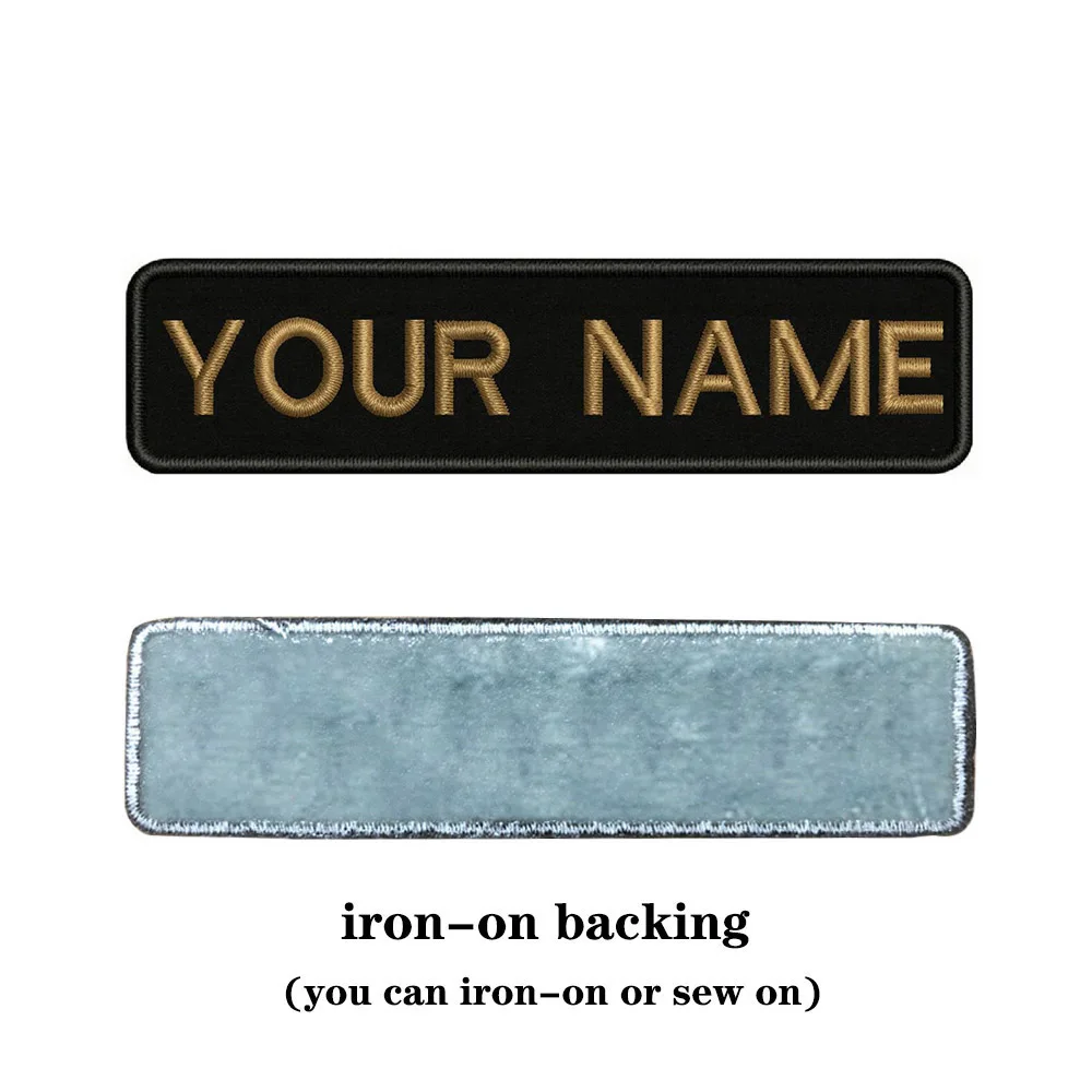 10X2.5cm Embroidery Custom Name Text Patch Stripes Badge Iron On Or Velcros Patches BR-01A 