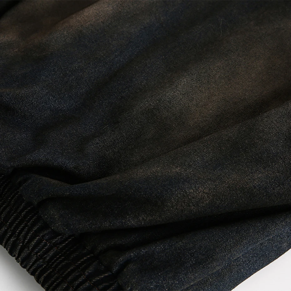 Vintage Denim Parkas Fur Warm Padded Jackets Men Streetwear Harajuku Oversized Bubble Coat Outwear 6