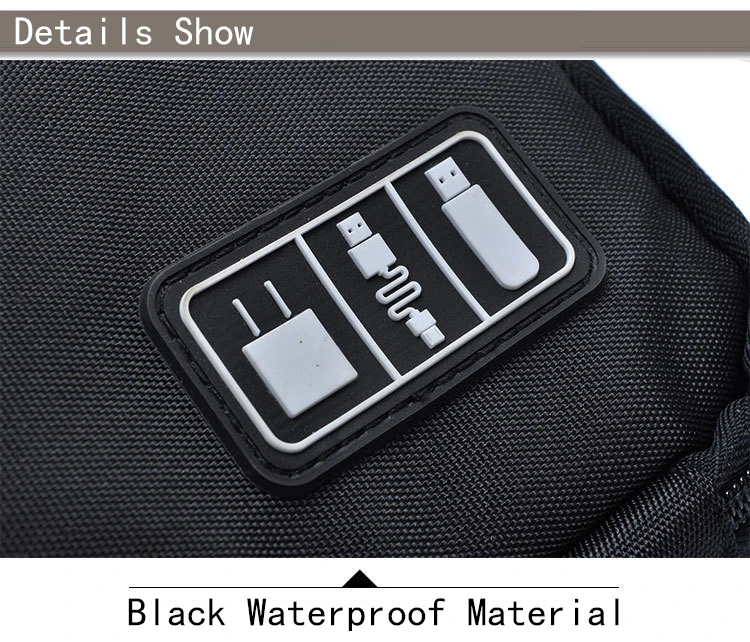 Waterproof Nylon Storage Bag Outdoor Travel Bag USB Data Cable Storage Case Camping Hiking Organizer Bag Electronic Accessories