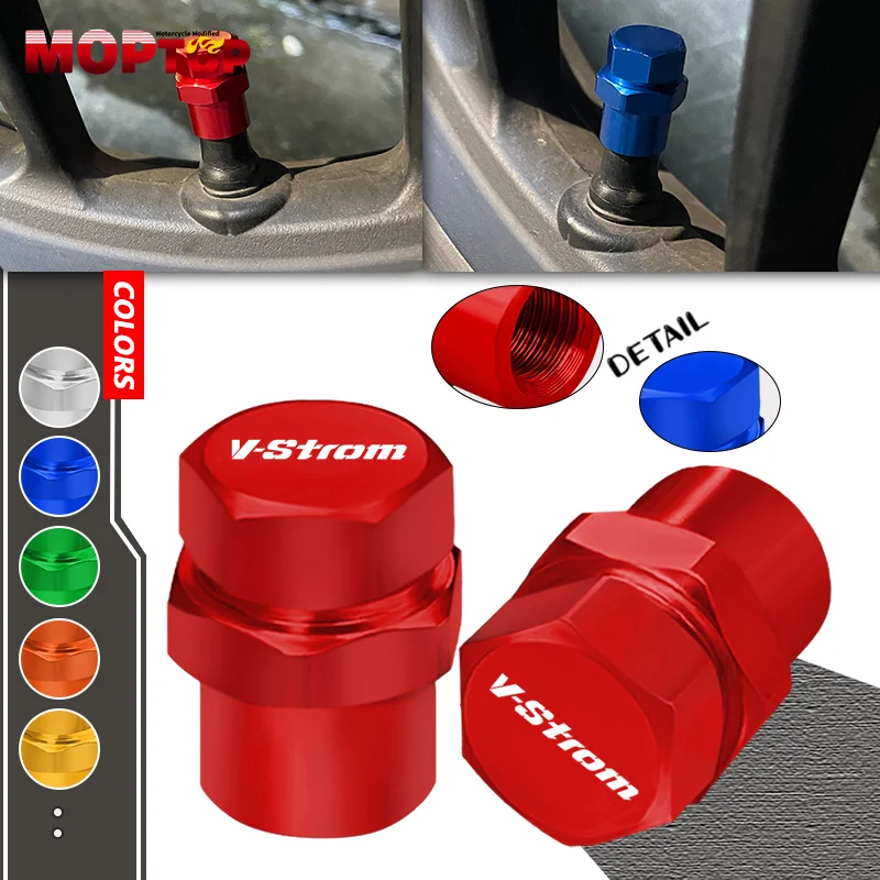 

For V-Strom 650 VSTROM 650 DL650 Motorcycle CNC Aluminum Tire Valve Air Port Stem Cover Cap Plug Accessories V-STROM650