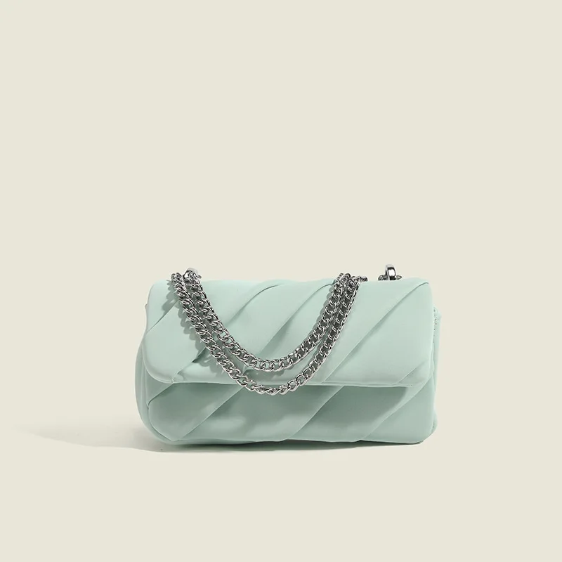 Fashion Chain Small Crossbody Bag for Women Soft Leather Shoulder Bag Design Diamond Lattice Handbag Square Messenger Bags