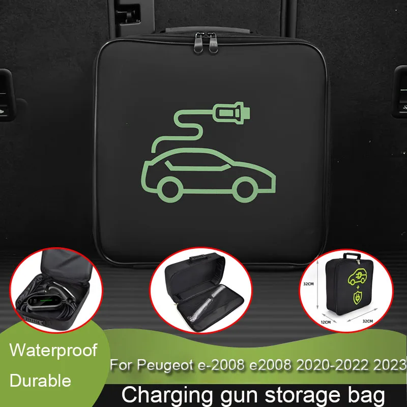Ev Car Portable Charging Cable Storage Borsa Per Il Trasporto Scatola Di Immagazzinaggio Del Bagagliaio Ignifuga Impermeabile Per Peugeot E-2008 E2008