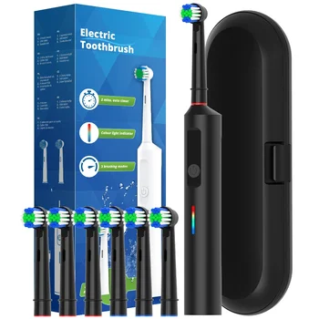 Smart Rotating Electric Toothbrush, Rechargeable Rotary Toothbrush with 6 Heads, Compatible with Oral B Replacement Brush Heads 1