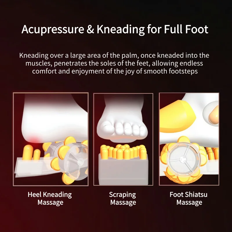 Electric Foot Massager with Heated Kneading Shiatsu for Relaxation