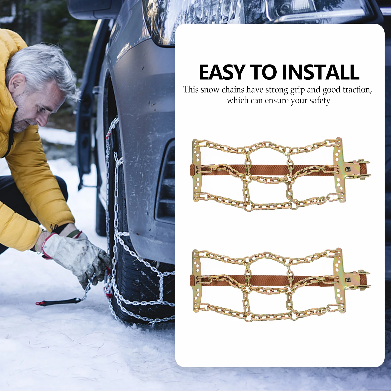 Sliding Chain Tires for Car Anti-Skid Mud Winter Accessories Steel SUV Snow Supplies